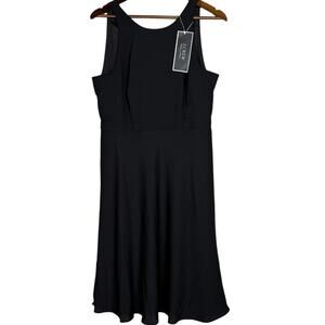 NWT J. Crew Flowy Sleeveless Sheath Midi Dress Lined V Back Zip Up 10 Black